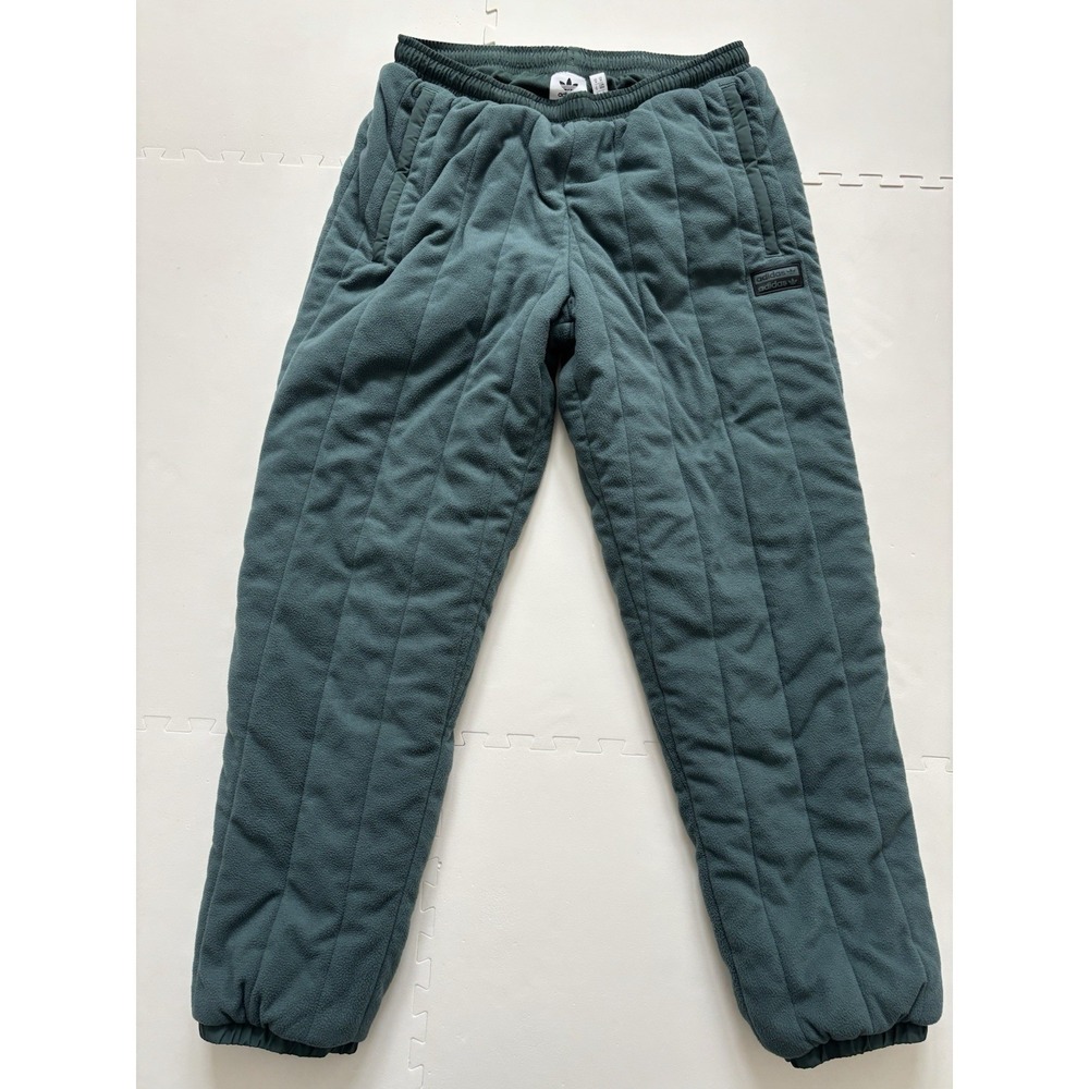 ADIDAS Mens Fleece Pants Quilted Insulated Ski Gorpcore GD9281 - Size M Green